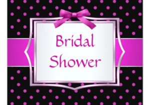 Black and Pink Bridal Shower Invitations Polka Dot Black and Pink Bridal Shower Invitation