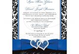 Black and Royal Blue Wedding Invitations Wedding Invitation Optional Photo Royal Blue White