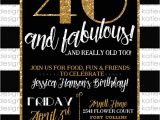 Black and White 40th Birthday Party Invitations 40th Birthday Invitation Black and White Katiedid Designs