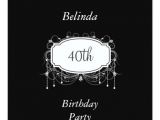 Black and White 40th Birthday Party Invitations 40th Birthday Party Black and White Invitation Zazzle