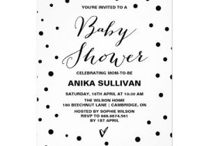 Black and White Baby Shower Invites Black & White Confetti Dots Baby Shower Invitation