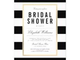 Black and White Bridal Shower Invitation Templates Chic Black White Striped Gold Bridal Shower Invite