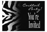 Black and White Cocktail Party Invitations Funky Zebra Black White Cocktail Party Personalized