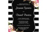 Black and White Engagement Party Invitations Black and White Stripe Engagement Party Invitation Zazzle