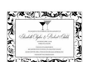 Black and White Engagement Party Invitations Engagement Party Invitations Damask Black and White