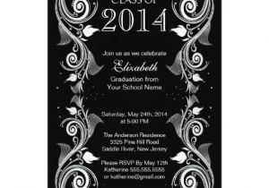 Black and White Graduation Invitations Elegant Black White Graduation Party Invitation Zazzle
