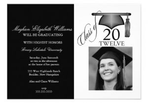 Black and White Graduation Invitations Photo Graduation Invitation Black and White Zazzle