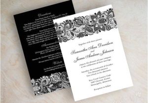 Black and White Lace Wedding Invitations Black and White Lace Wedding Invitations Cobypic Com