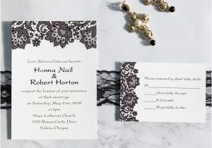 Black and White Lace Wedding Invitations Black and White Vintage Lace Uv Printing Wedding