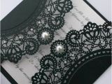 Black and White Lace Wedding Invitations Black Lace Wedding Invitation with Pearl Details 1901179
