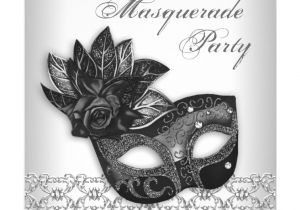 Black and White Masquerade Party Invitations Black White Masquerade Party Invitations