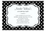Black and White Polka Dot Birthday Invitations Black and White Polka Dot Invitations Zazzle
