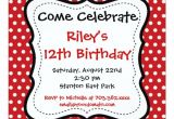 Black and White Polka Dot Birthday Invitations Red Black Polka Dots Birthday Party Invitations 5 25