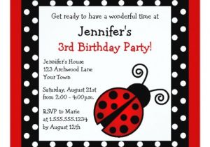 Black and White Polka Dot Birthday Invitations Red Ladybug Birthday Black and White Polka Dots