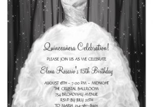 Black and White Quinceanera Invitations Party Dress Black White Quinceanera Invitations Zazzle