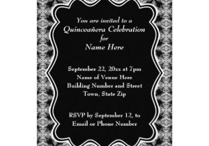 Black and White Quinceanera Invitations Personalized Black and White Quinceanera Invitations