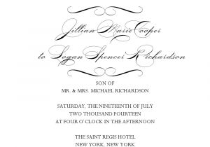 Black and White Wedding Invitation Template Black and White Wedding Invitation with Flourish