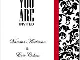 Black and White Wedding Invitation Template Black Red Wedding Invitations Template for Pages Free