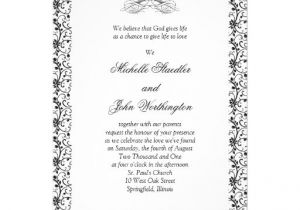 Black and White Wedding Invitation Template Black White Wedding Invitation Template 5 Quot X 7