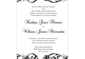 Black and White Wedding Invitation Template Tropical Damask Wedding Invitation Black White Wedding