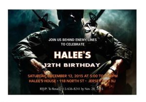 Black Ops Party Invitations Call Of Duty Black Ops Personalized Birthday Party Invitations