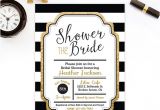 Black White and Gold Bridal Shower Invitations Bridal Shower Invitation Gold Glitter Bridal Shower