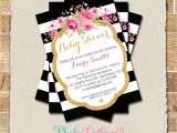 Black White and Pink Baby Shower Invitations Baby Shower Invitation Glitter Gold Pink Invitation