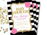 Black White and Pink Baby Shower Invitations Black and Pink Baby Shower Invitations