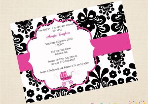Black White and Pink Baby Shower Invitations Black and Pink Baby Shower Invitations Yourweek