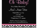 Black White and Pink Baby Shower Invitations Cute Black White Feather Pink Damask Baby Shower 5 25×5 25