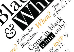 Black White Party Invitation Wording Black and White Party Invitation Cimvitation