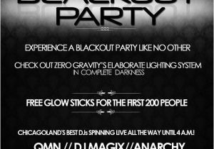 Blackout Birthday Party Invitations Ra Blackout Party at Zero Gravity Chicago 2012