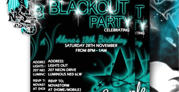 Blackout Party Invitations Blackout Party Invitations Uv Glow Dance Party Blacklight