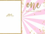 Blank 1st Birthday Invitation Template Free 1st Birthday Invitation Pink and Gold Glitter