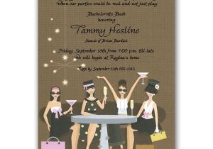 Blank Bachelorette Party Invitations Glamour Girl Cocktails Bachelorette Invitations