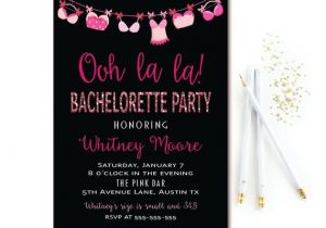 Blank Bachelorette Party Invitations Lingerie Bachelorette Party Invitation Black Pink
