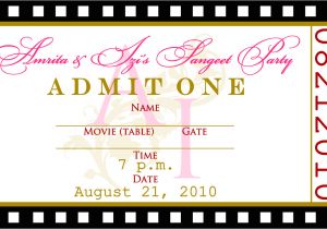 Blank Birthday Invitation Template Signatures by Sarah Movie Ticket Escort Cards and
