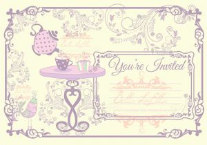 Blank Birthday Invitation Template Tea Party Invitation Blank Downloadable