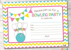 Blank Birthday Party Invitation Template Printable Bowling Party Invitation Fill In the Blank Birthday