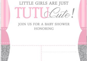 Blank Girl Baby Shower Invites Cute Ballerina Baby Shower Invitations Free