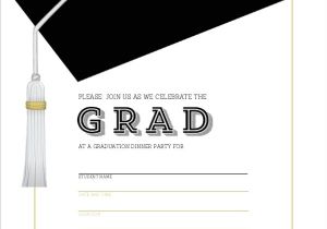 Blank Graduation Invitation Cards Classic and Modern Graduation Cap Fill In the Blank