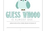 Blank Owl Baby Shower Invitations Teal Blue Owl Fill In the Blank Baby Shower Invitation