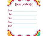 Blank Party Invitation Template Blank Fill In Invitations Happy Birthday Hats and Balloons