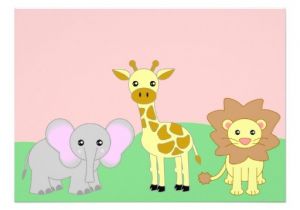 Blank Safari Baby Shower Invitations Jungle Baby Animals Baby Shower Invitations Blank 5" X 7