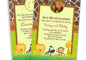 Blank Safari Baby Shower Invitations Safari Baby Shower Invitations & Blank Thank You Card to Match
