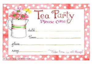Blank Tea Party Invitation Template Tea Party Blank Invitations