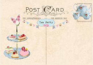 Blank Tea Party Invitation Template Vintage Tea Party Invitation Tea Party Postcard Printable