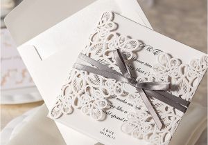 Blank Wedding Invitation Sets Design 10pcs Set Floral Bow Wedding Invitations Blank