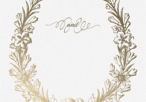 Blank Wedding Invitation Templates Hd Golden Wreath Wedding Invitation Template Free