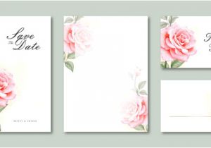 Blank Wedding Invitation Templates Vector Blank Template Wedding Card Invitation Set Watercolor